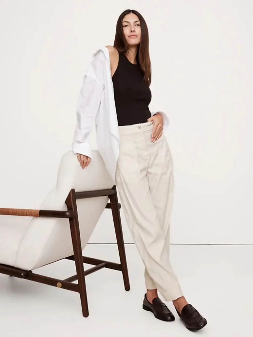 Banana Republic Super-Soft Soma High-Rise Barrel Pants NWT!